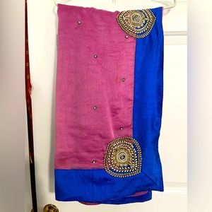 Two Combination Pink and Blue Saree